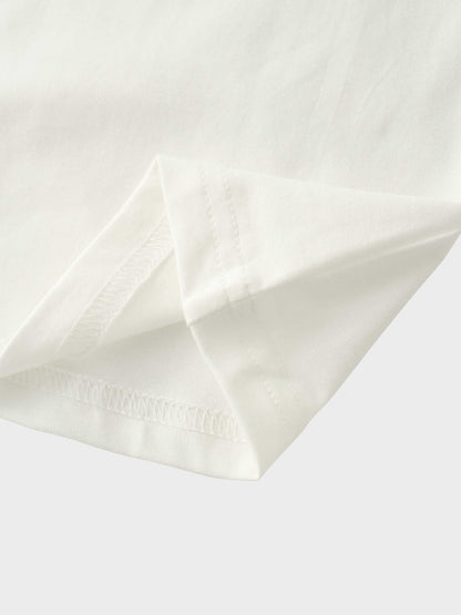 Pleat Front Button Down Dress-White