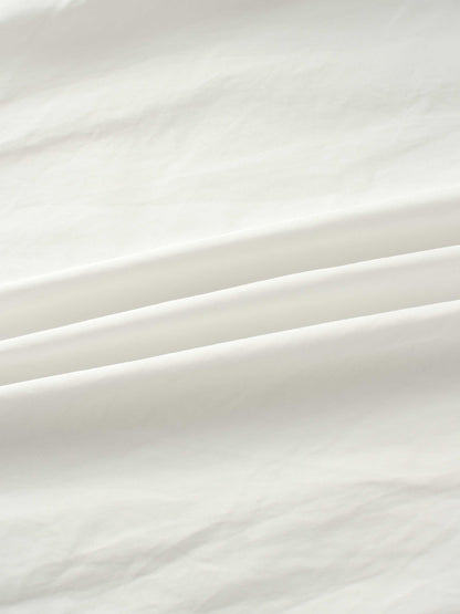 Pleat Front Button Down Dress-White