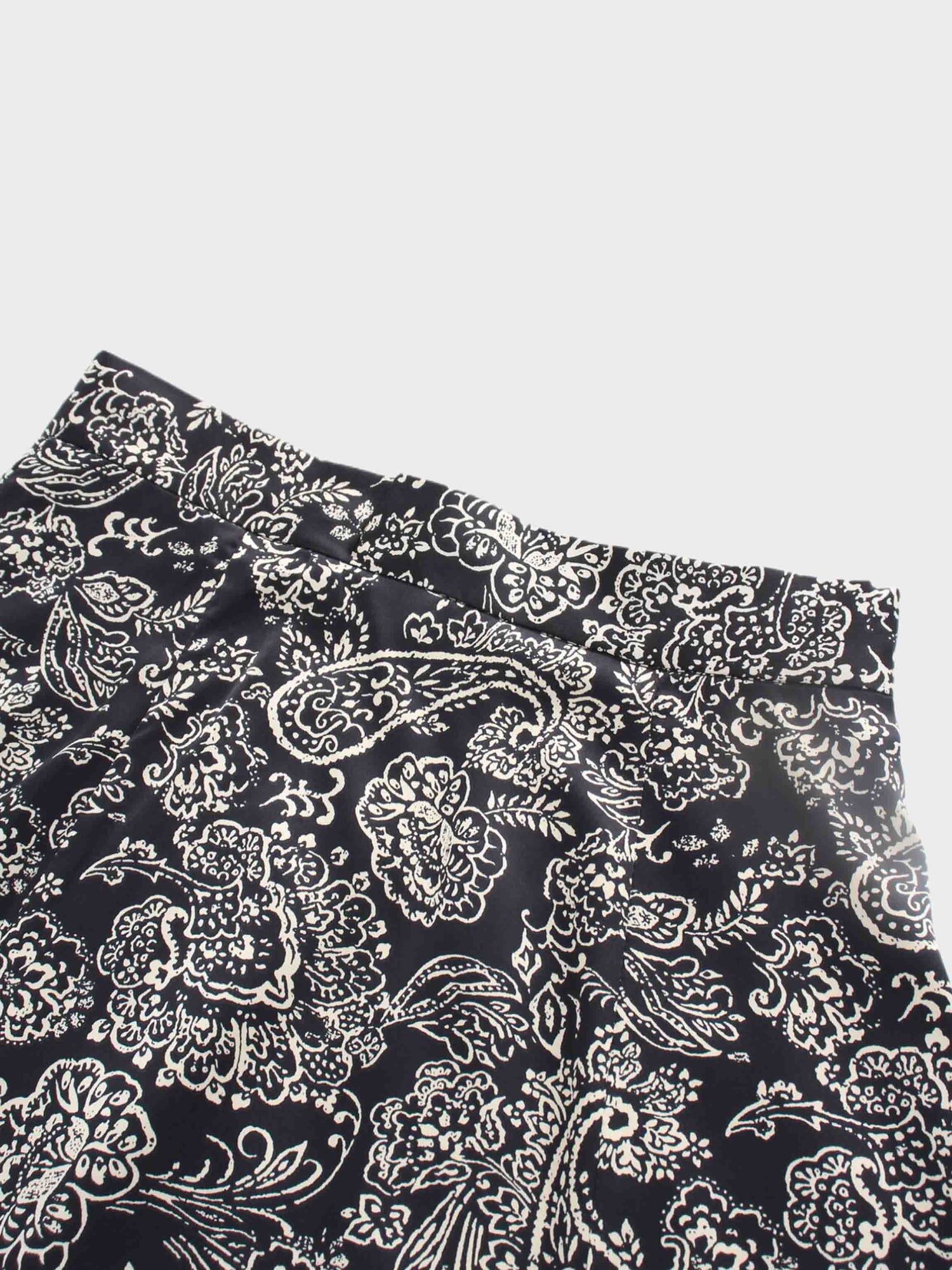 Printed Trumpet Skirt-Gold Floral