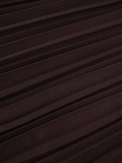 Wool Blend  Pleated Skirt-Dark Brown