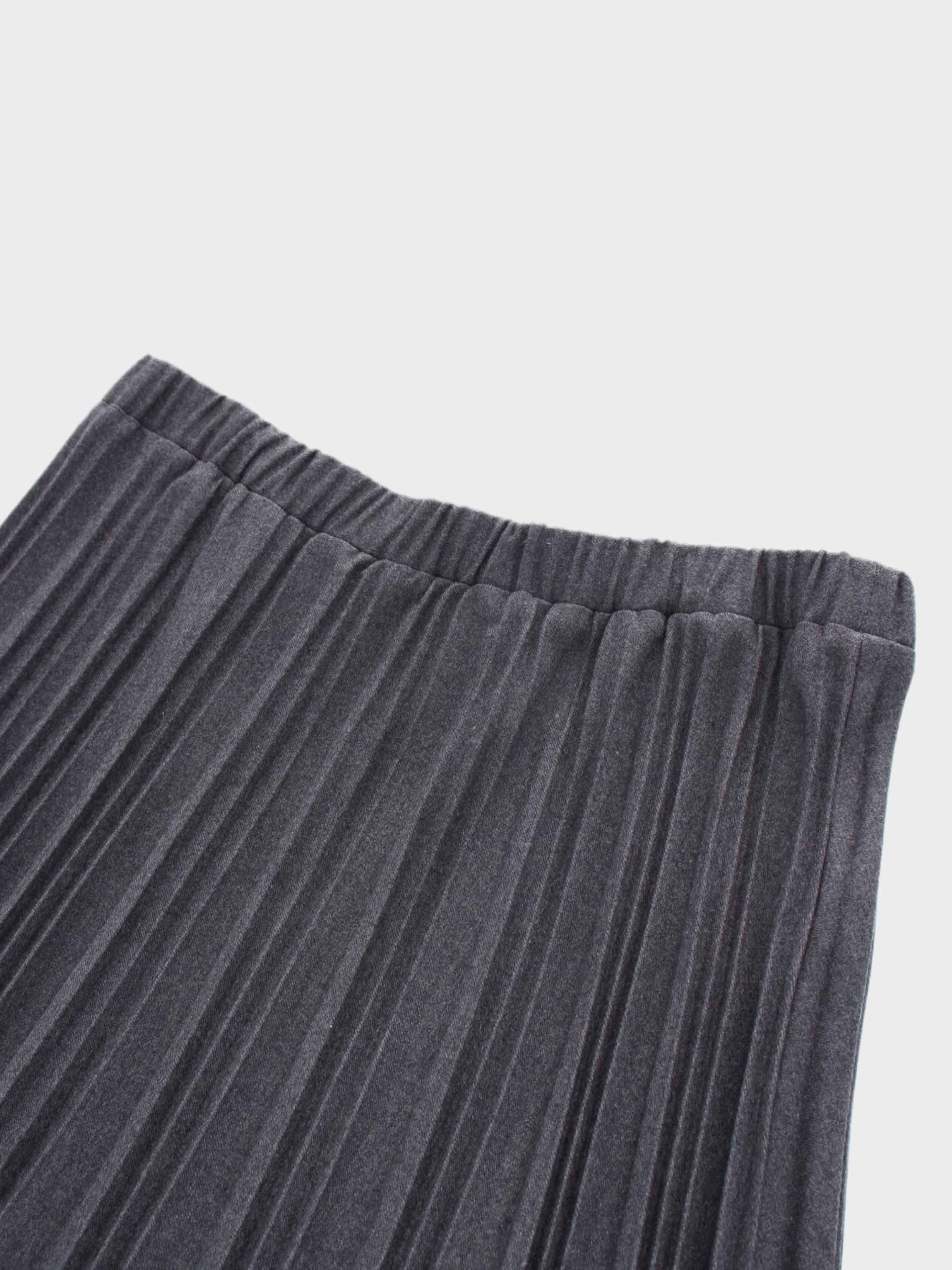 Wool Blend Pleated Skirt 25.5&quot;-Dark Grey