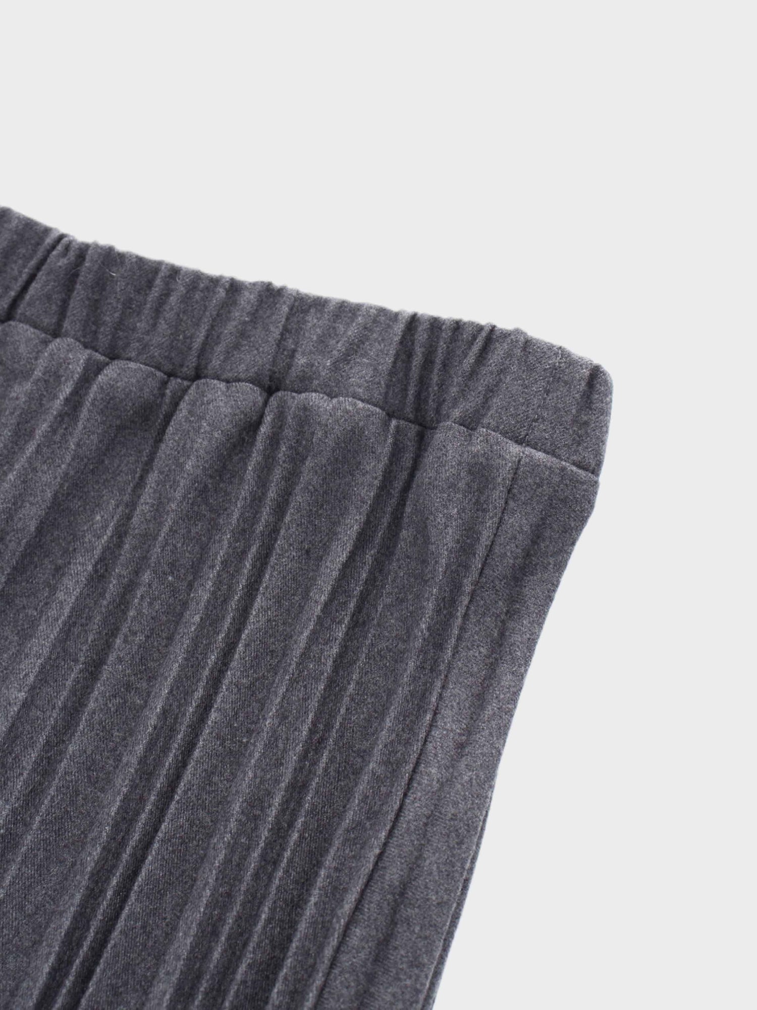 Wool Pleated Skirt-Dark Grey