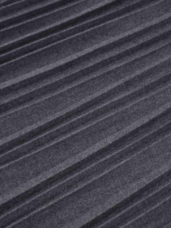 Wool Blend Pleated Skirt 25.5"-Dark Grey