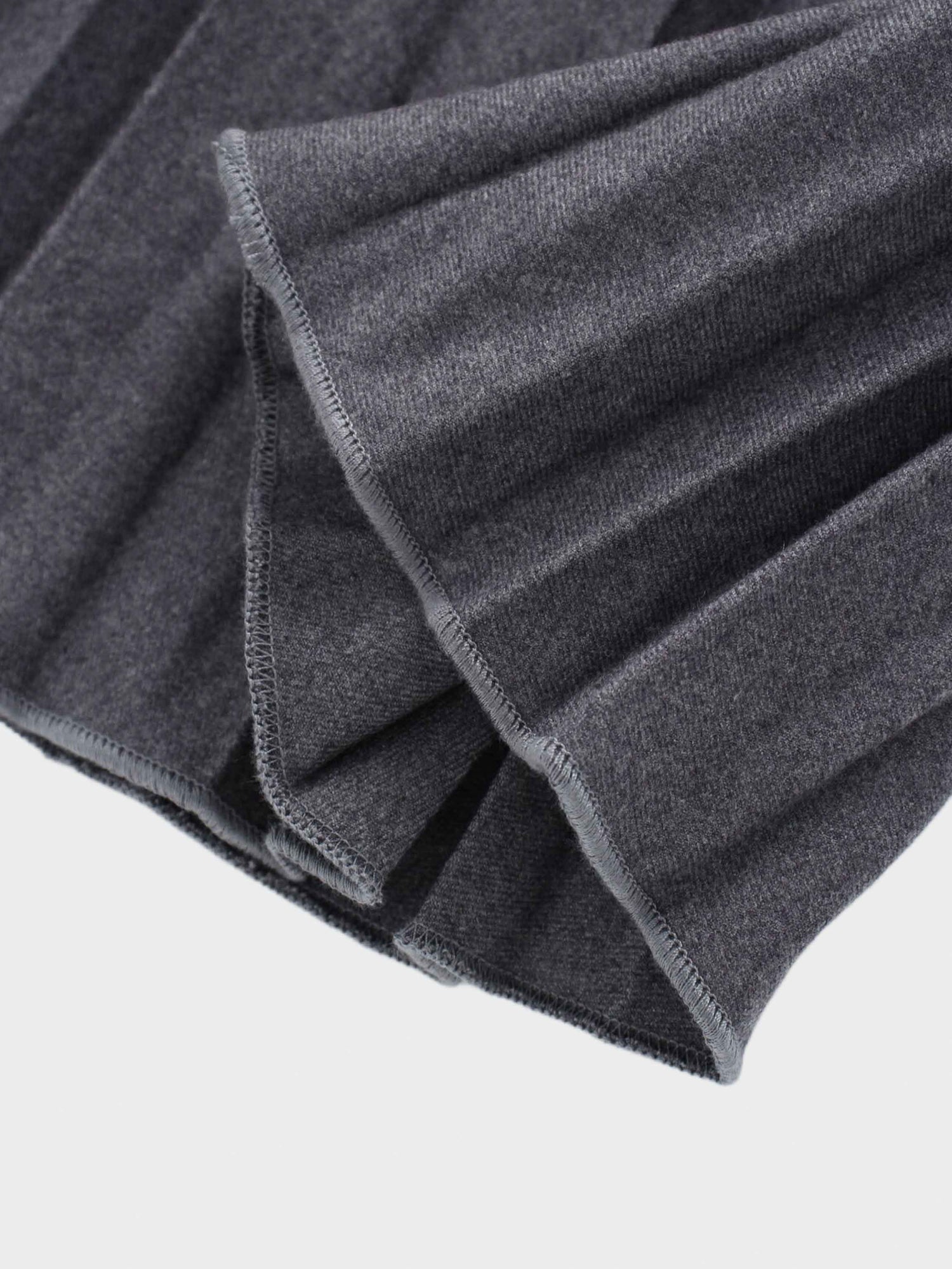 Wool Blend Pleated Skirt 25.5&quot;-Dark Grey