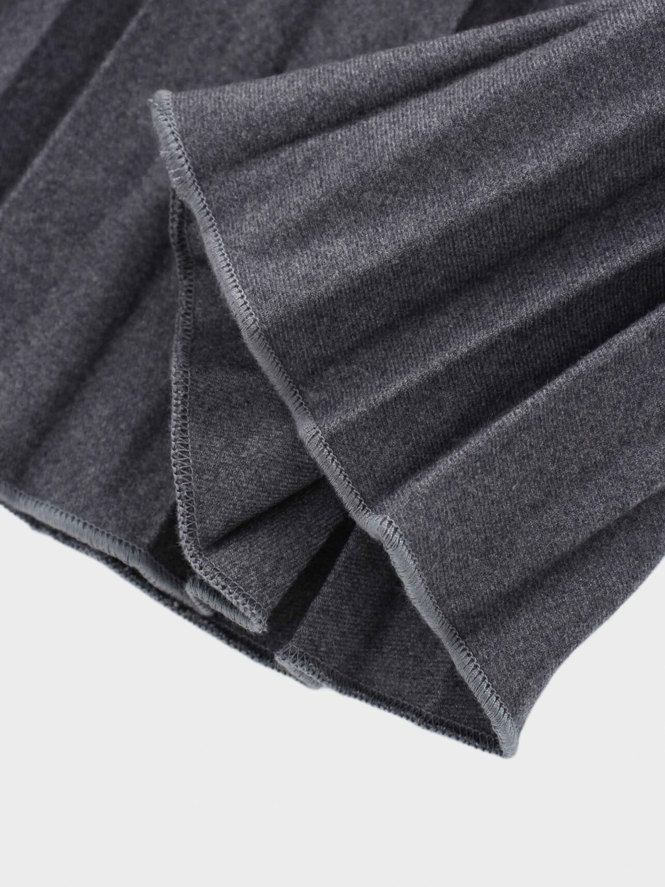 Wool Pleated Skirt 25.5&quot;-Dark Grey