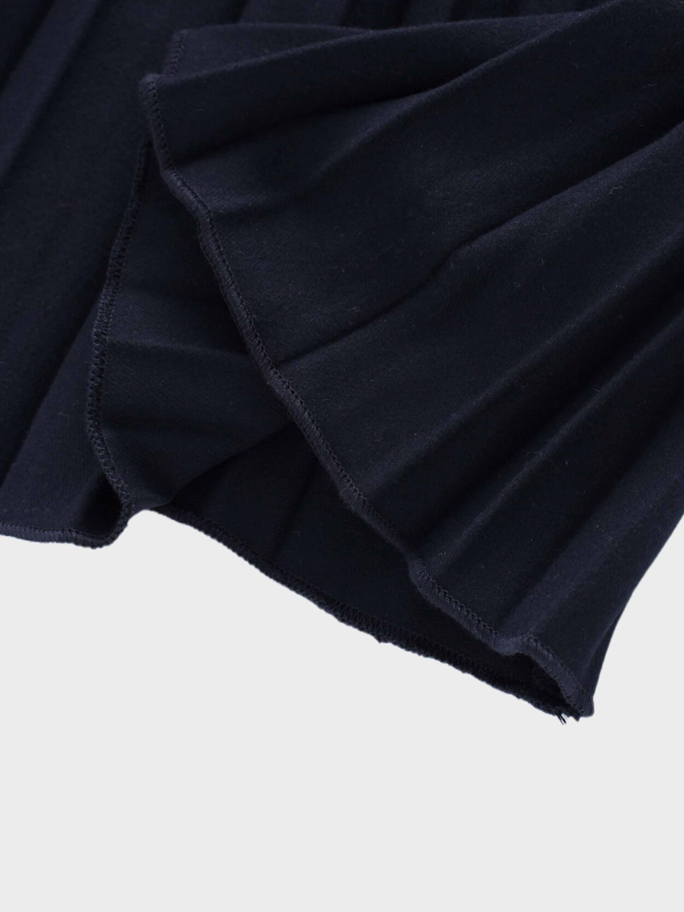 Wool Pleated Skirt-Navy