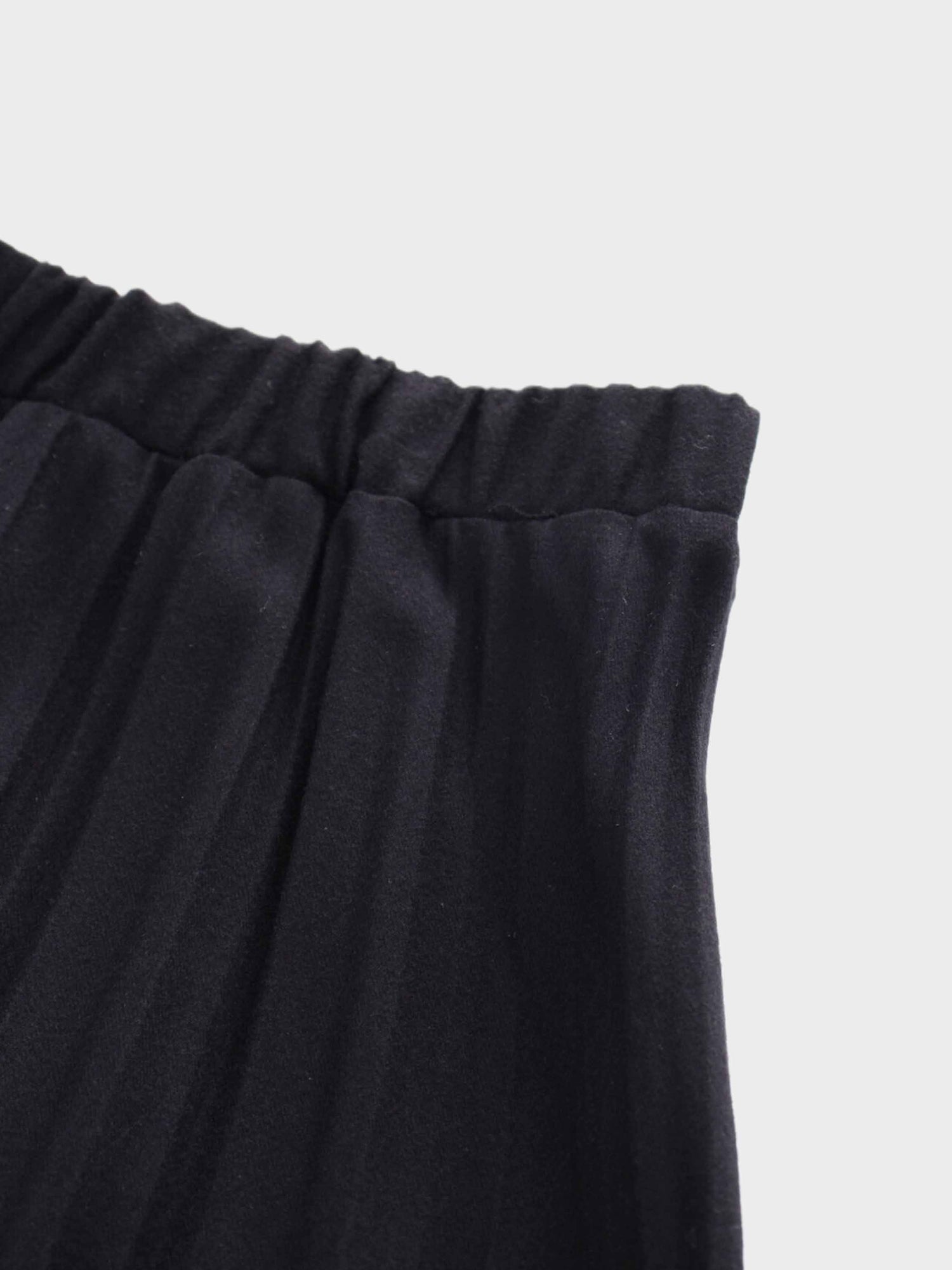 Wool Pleated Skirt-Black