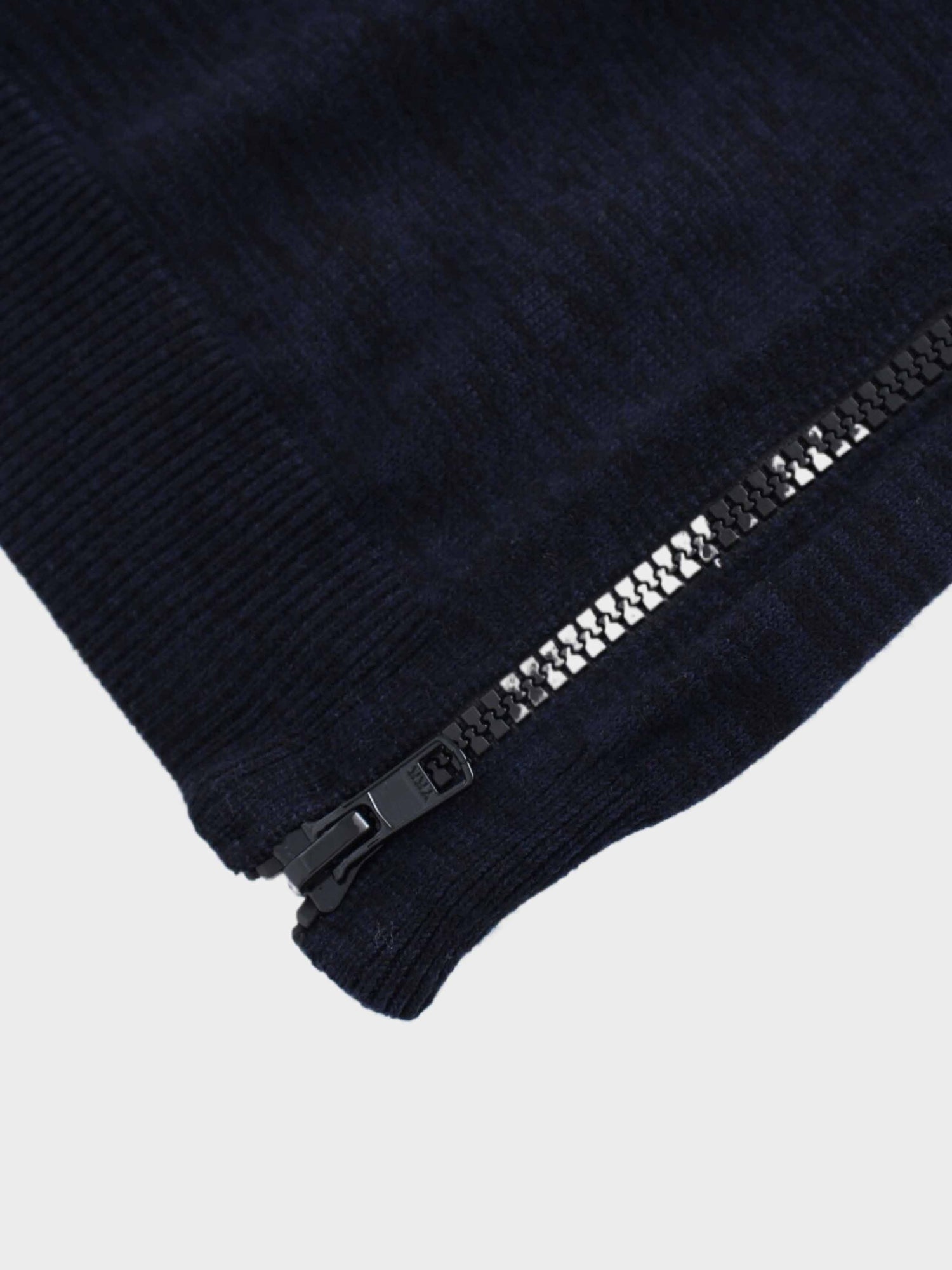 Side Zipper Sweater-Black/Blue