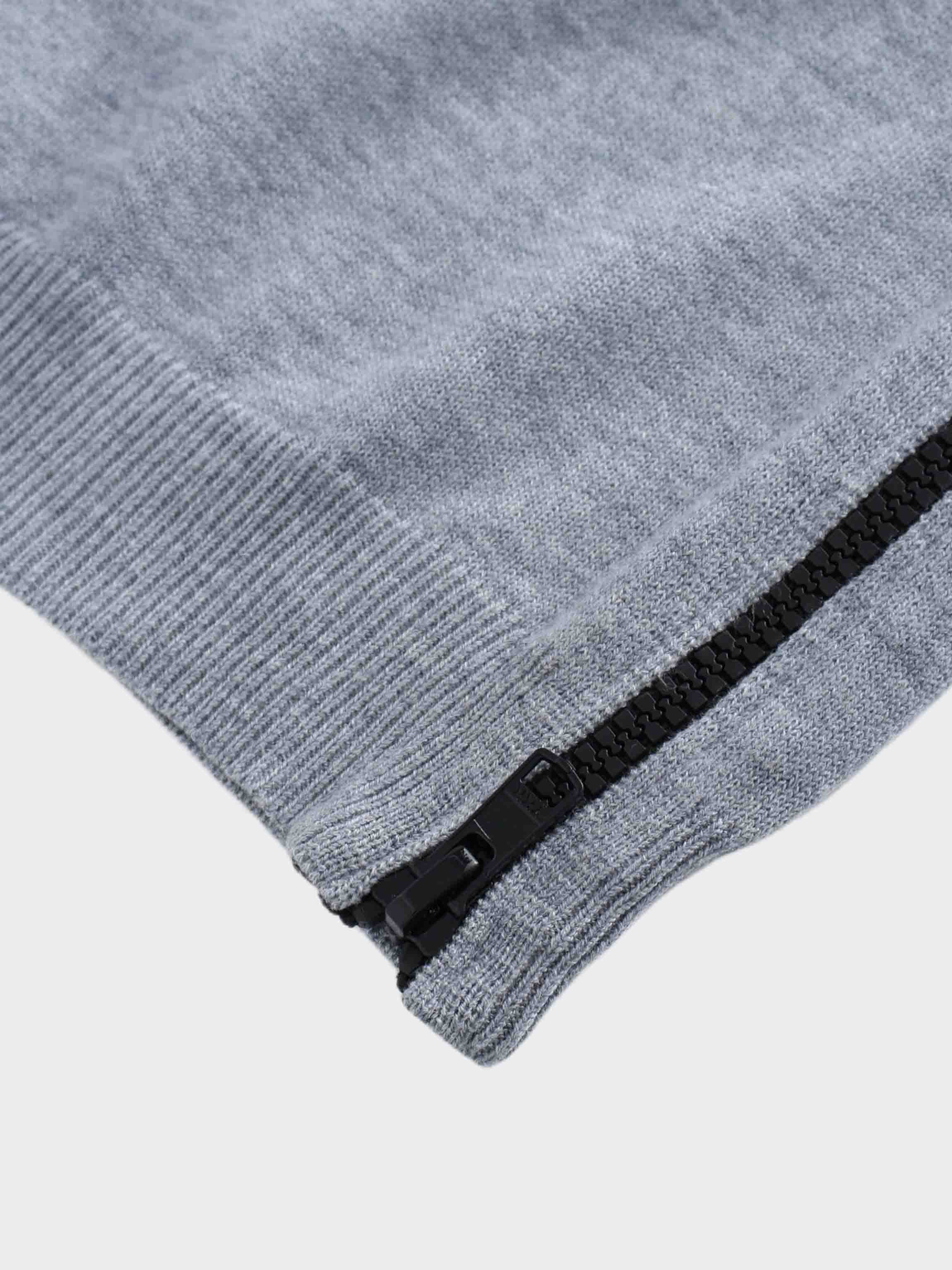 Side Zipper Sweater-Grey