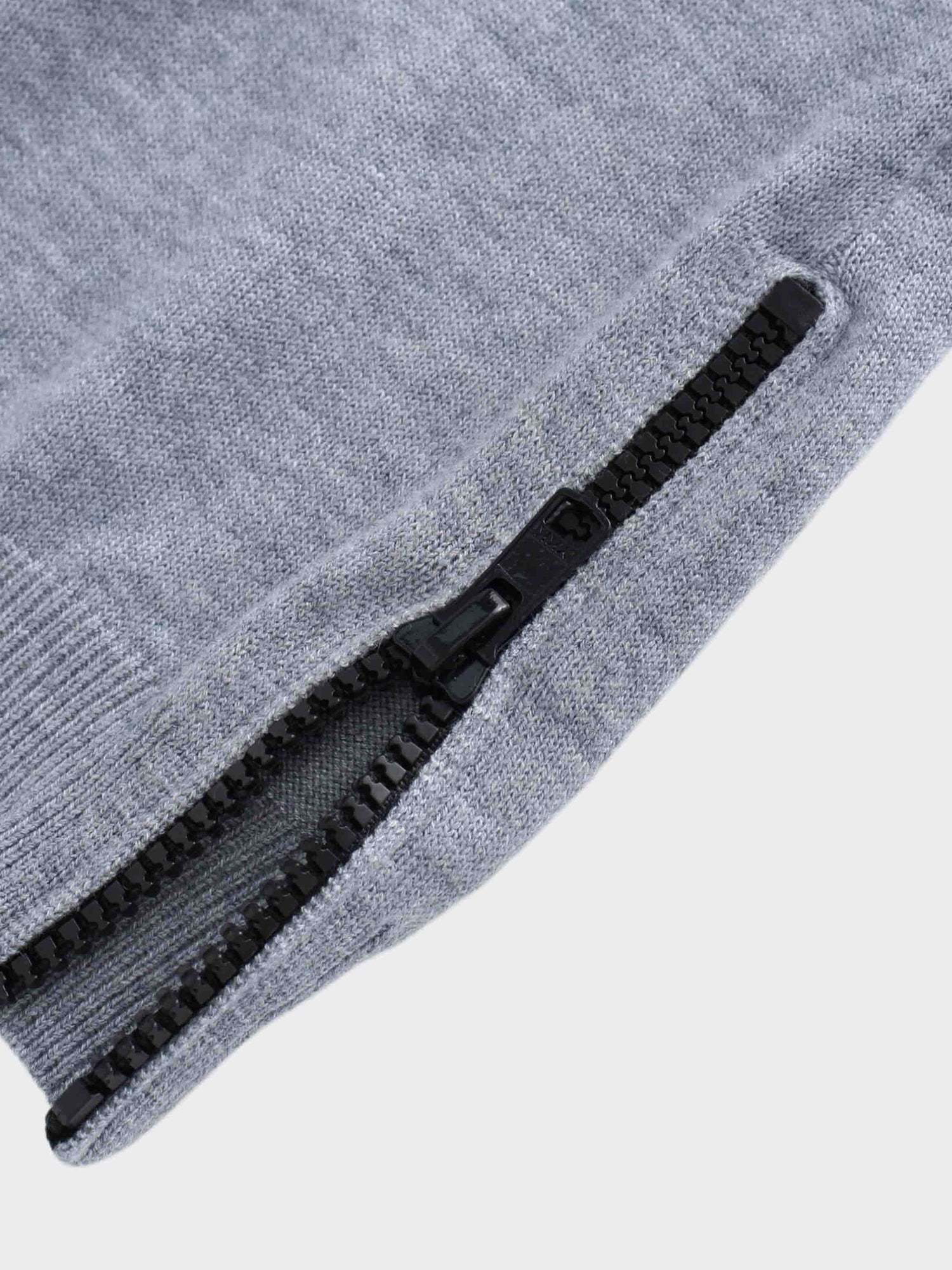 Side Zipper Sweater-Grey