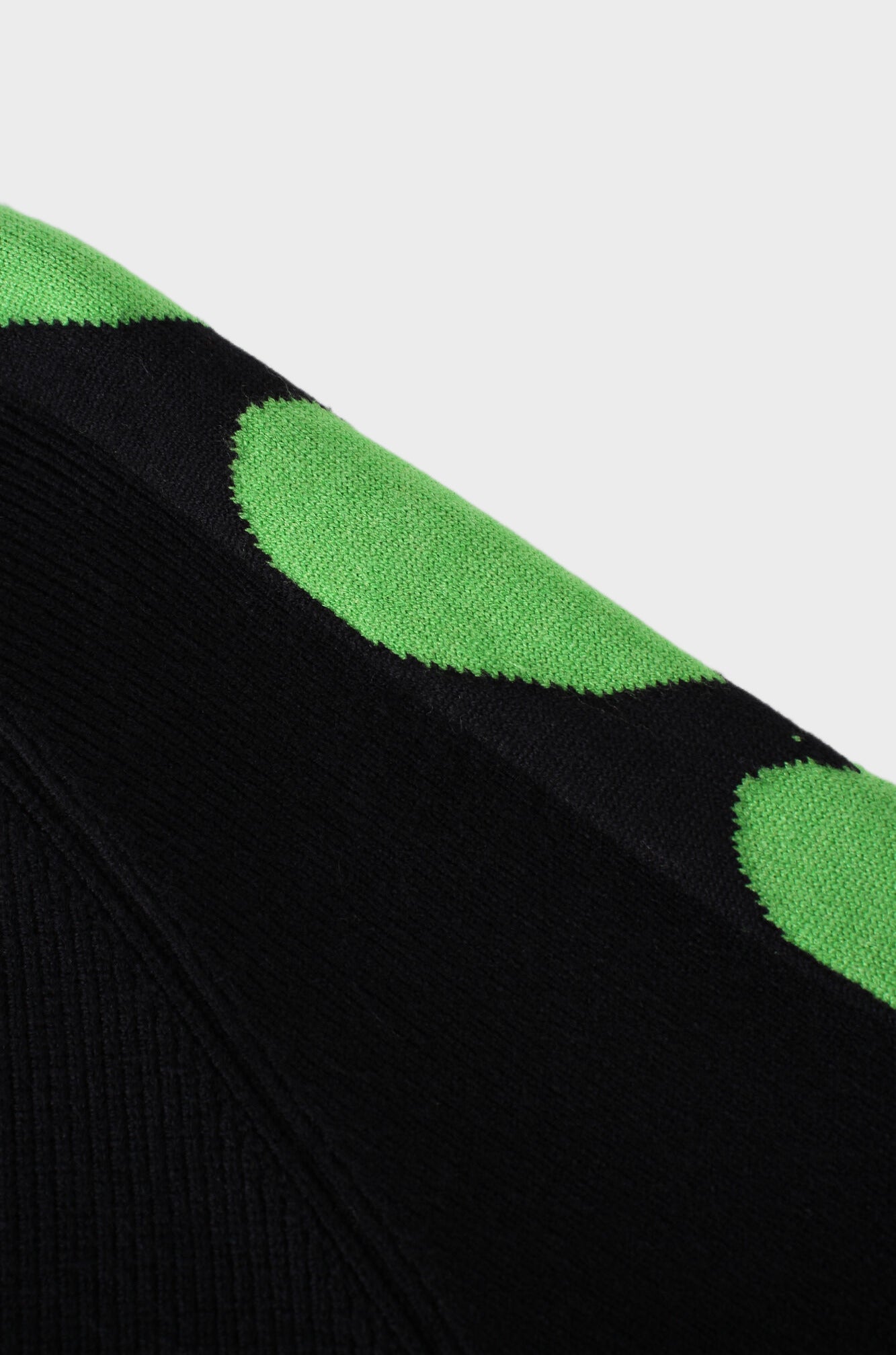 Heart Sleeve Sweater-Black/Lime Green