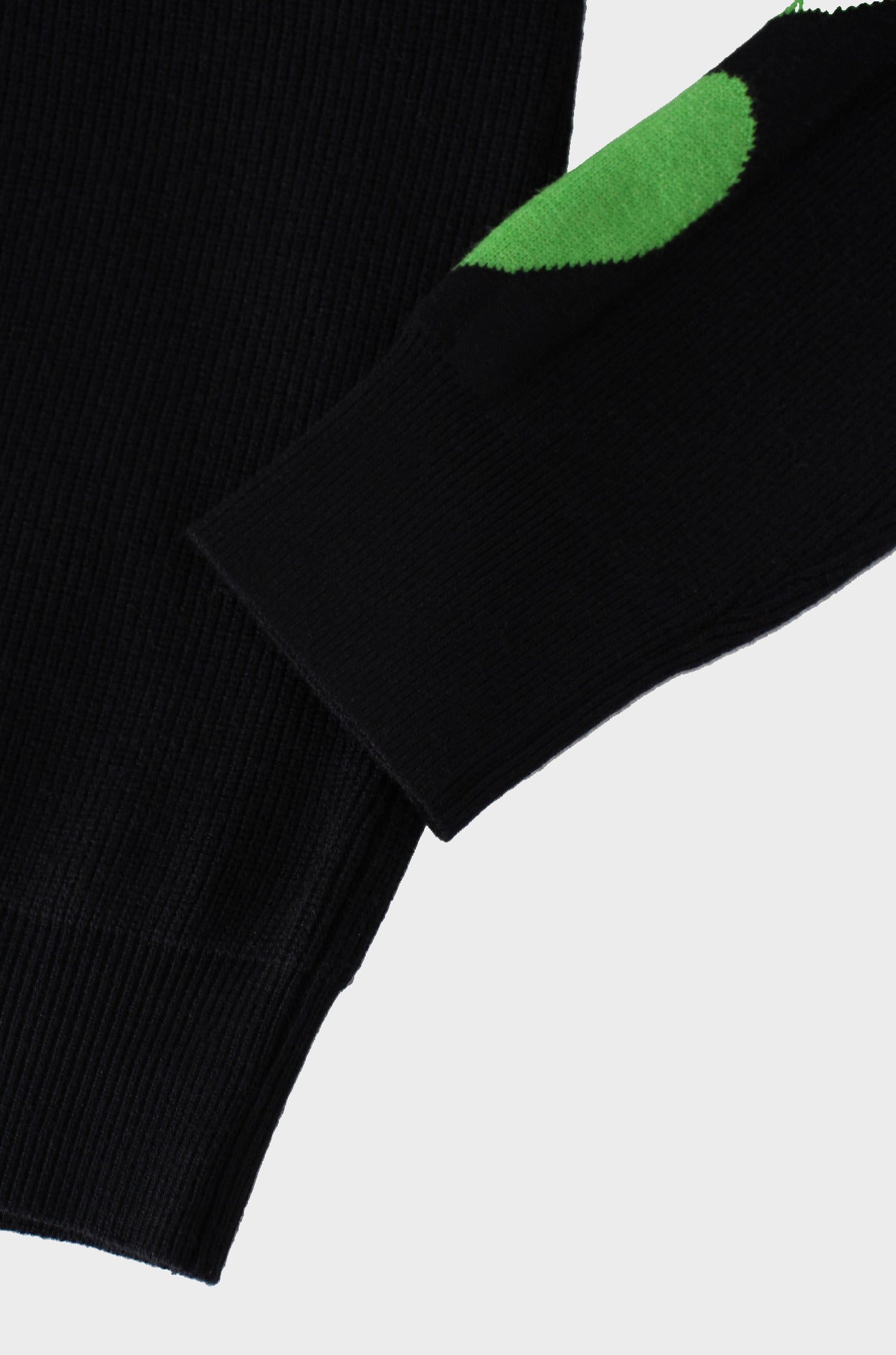 Heart Sleeve Sweater-Black/Lime Green