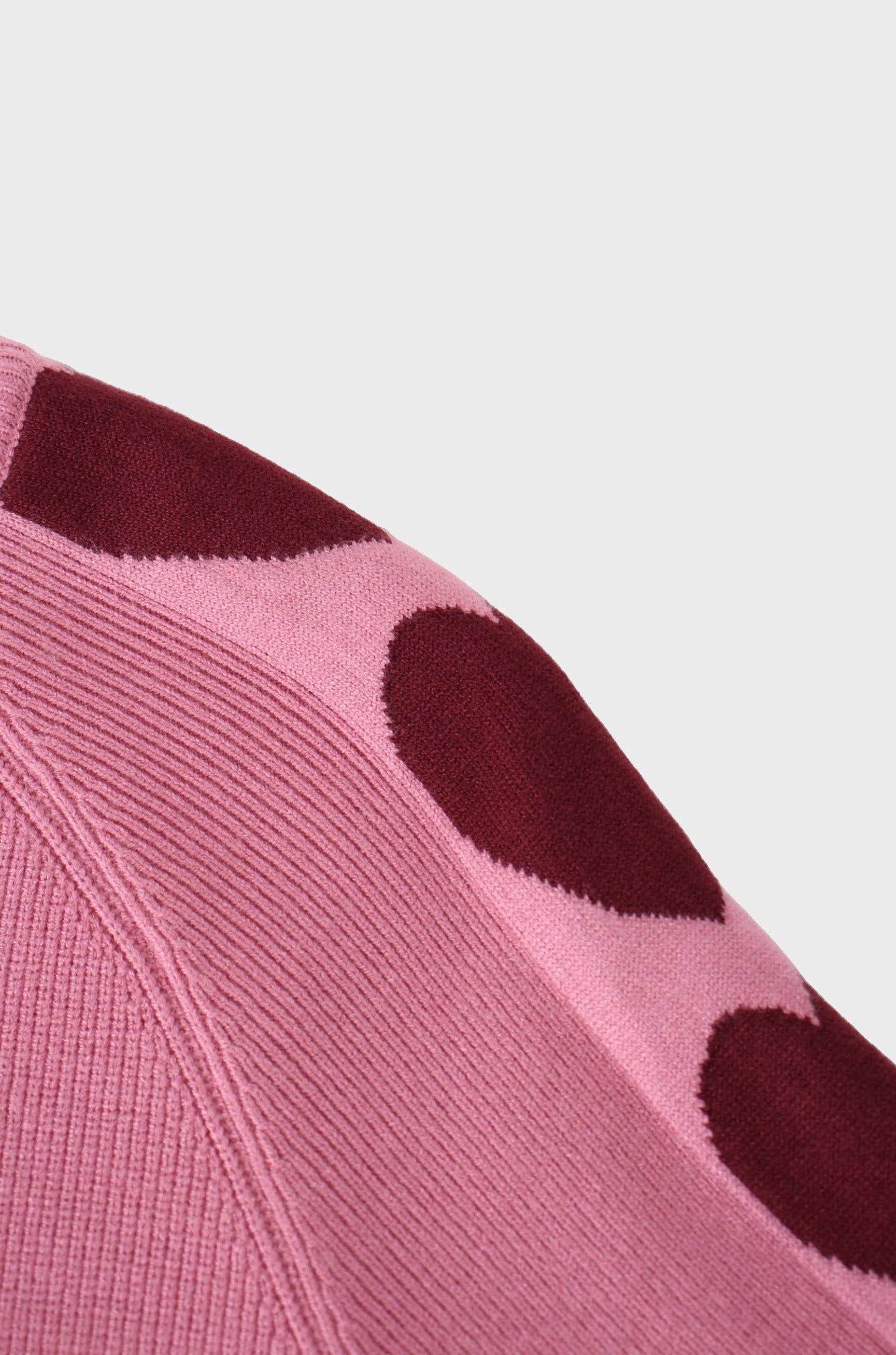 Heart Sleeve Sweater-Pink/Maroon