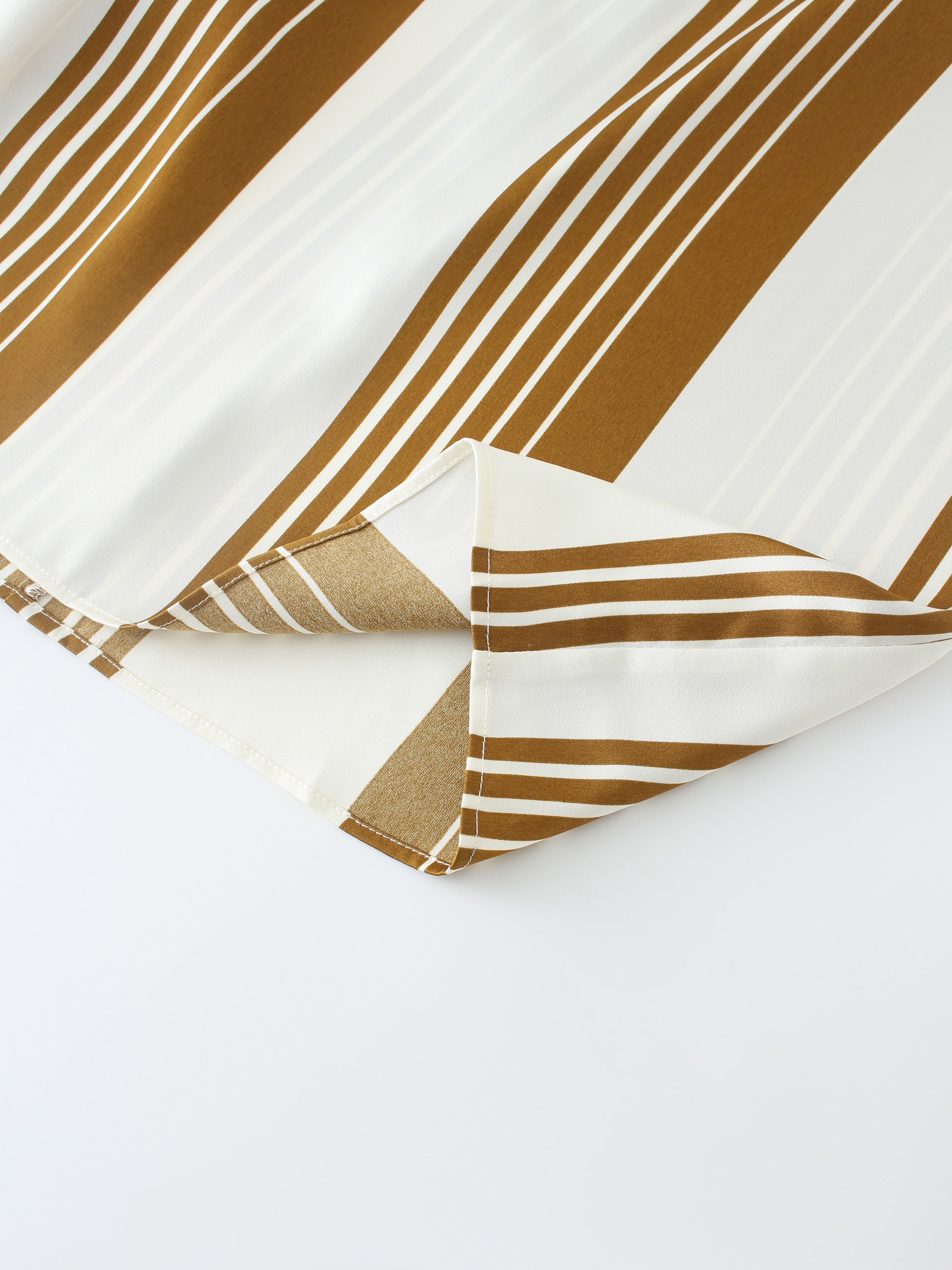 SATIN WRAP DRESS-BRONZE STRIPE