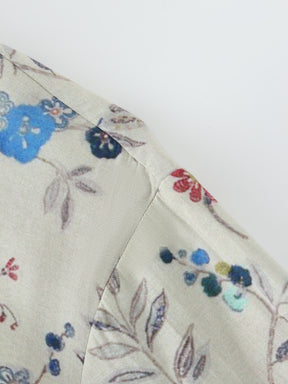 Bottom Pleat Shirtdress-Floral
