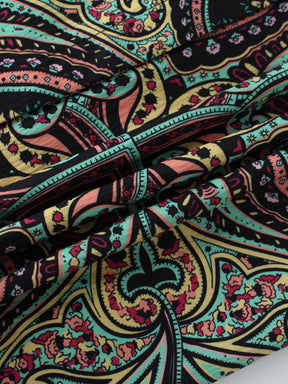 Belted Shirtdress-Neon Paisley