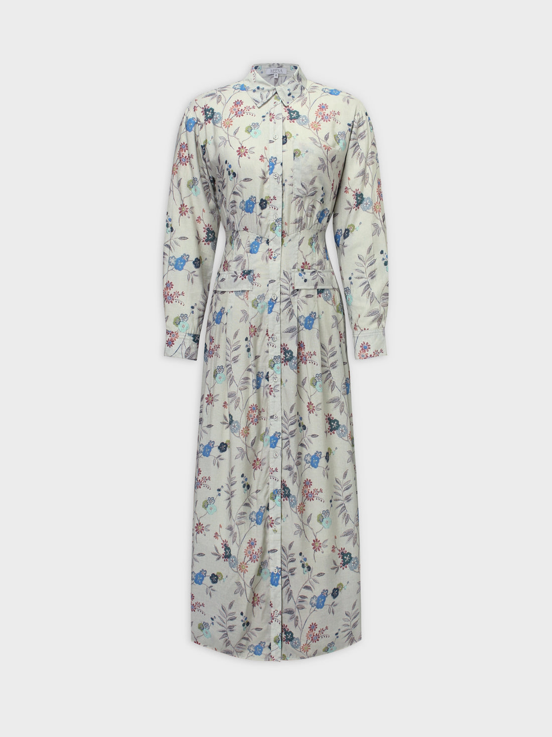 Bottom Pleat Shirtdress-Floral