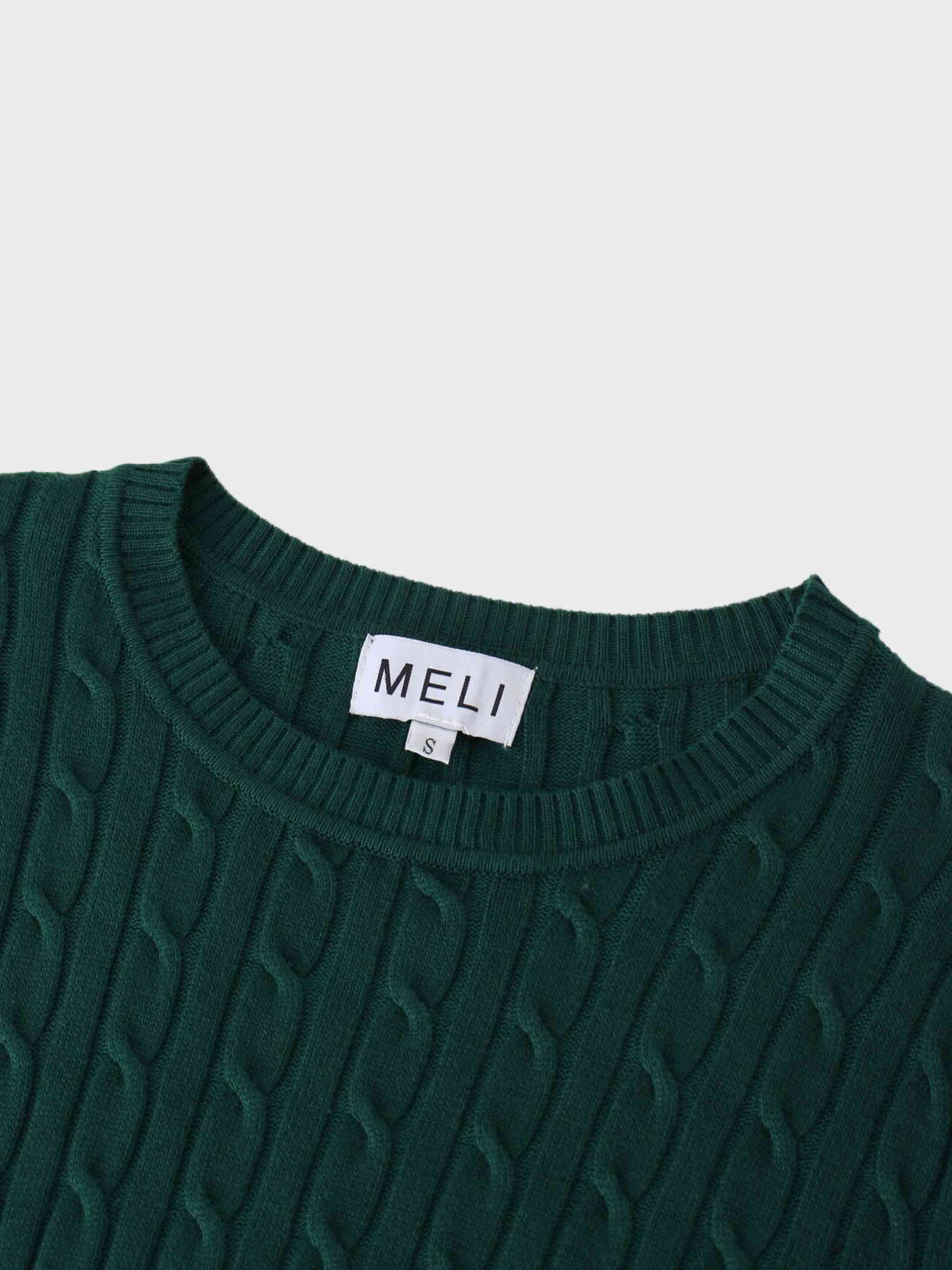 Knit Cable Sweater-Hunter Green