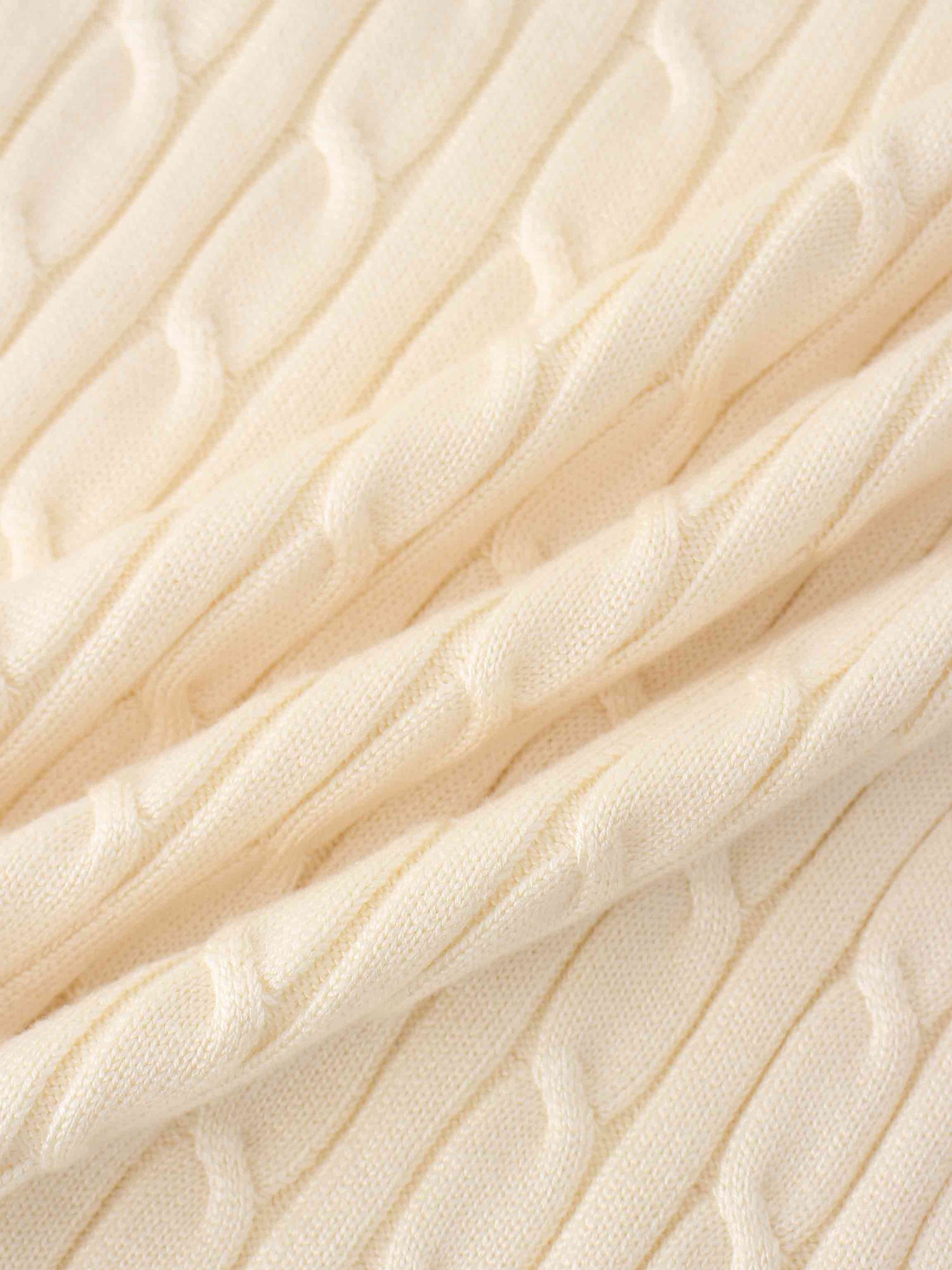 Knit Cable Sweater-Ivory