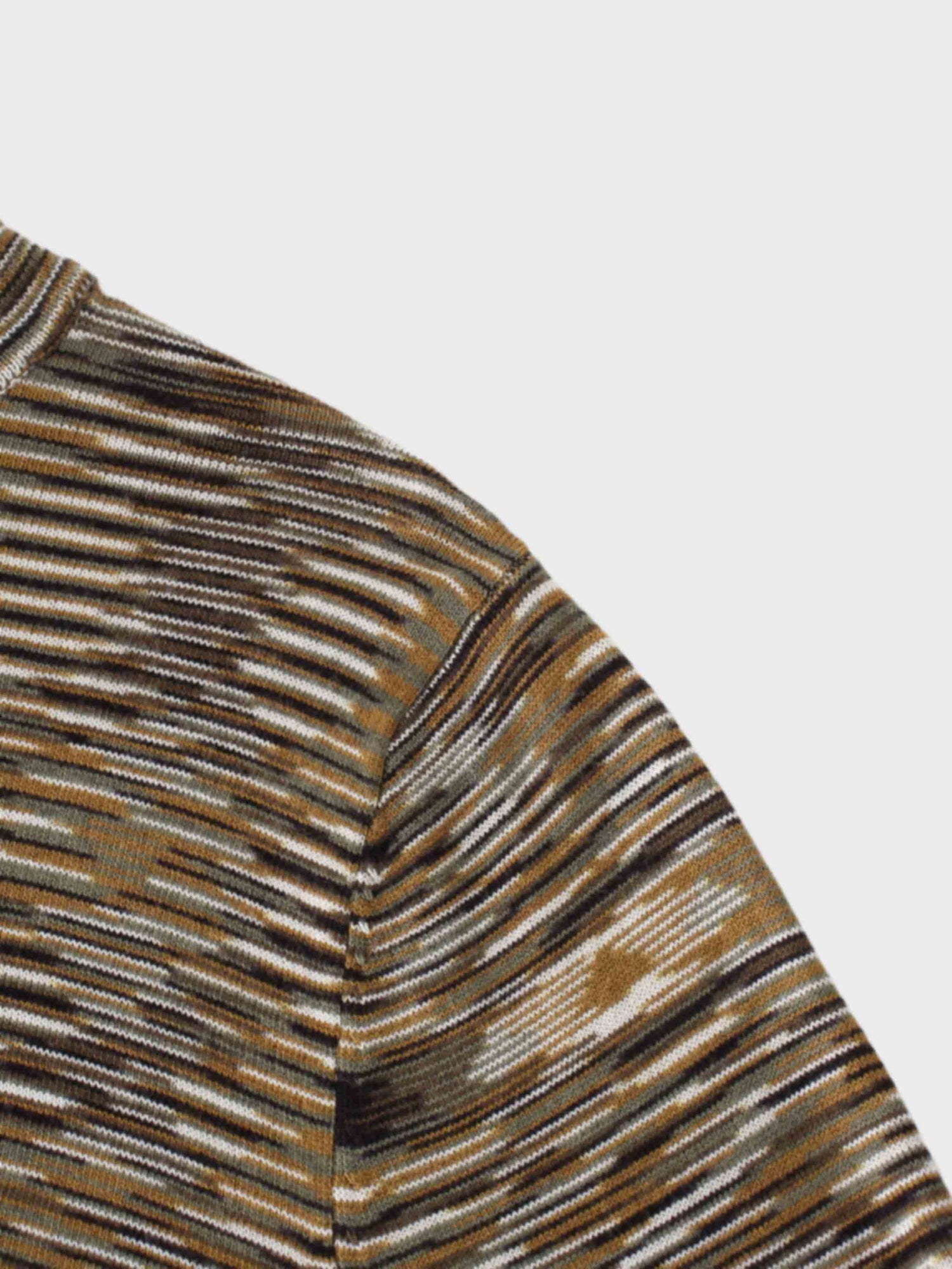 Abstract Stripe Knit Turtleneck-Olive/Black