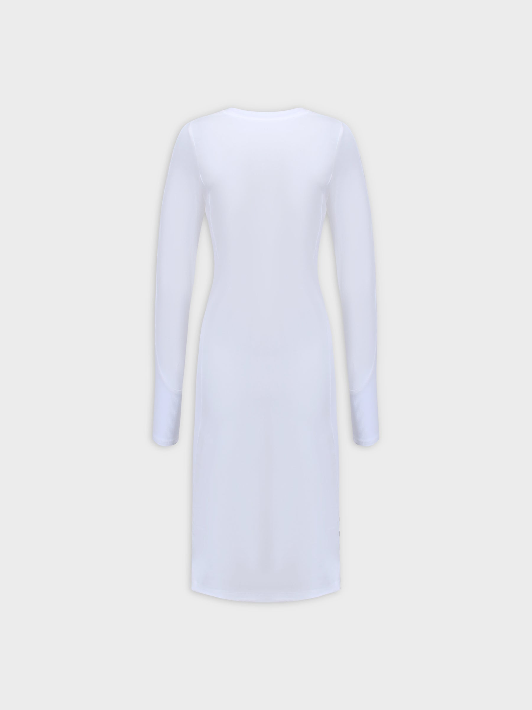CREW NECK POCKET TEE DRESS 41"-WHITE