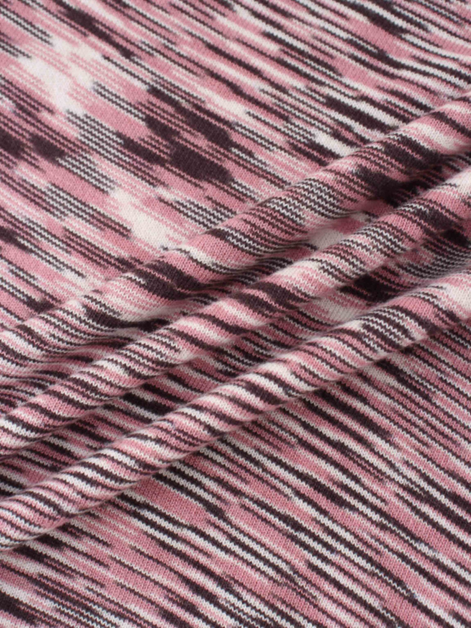 Abstract Stripe Knit Turtleneck-Pink/Burgundy