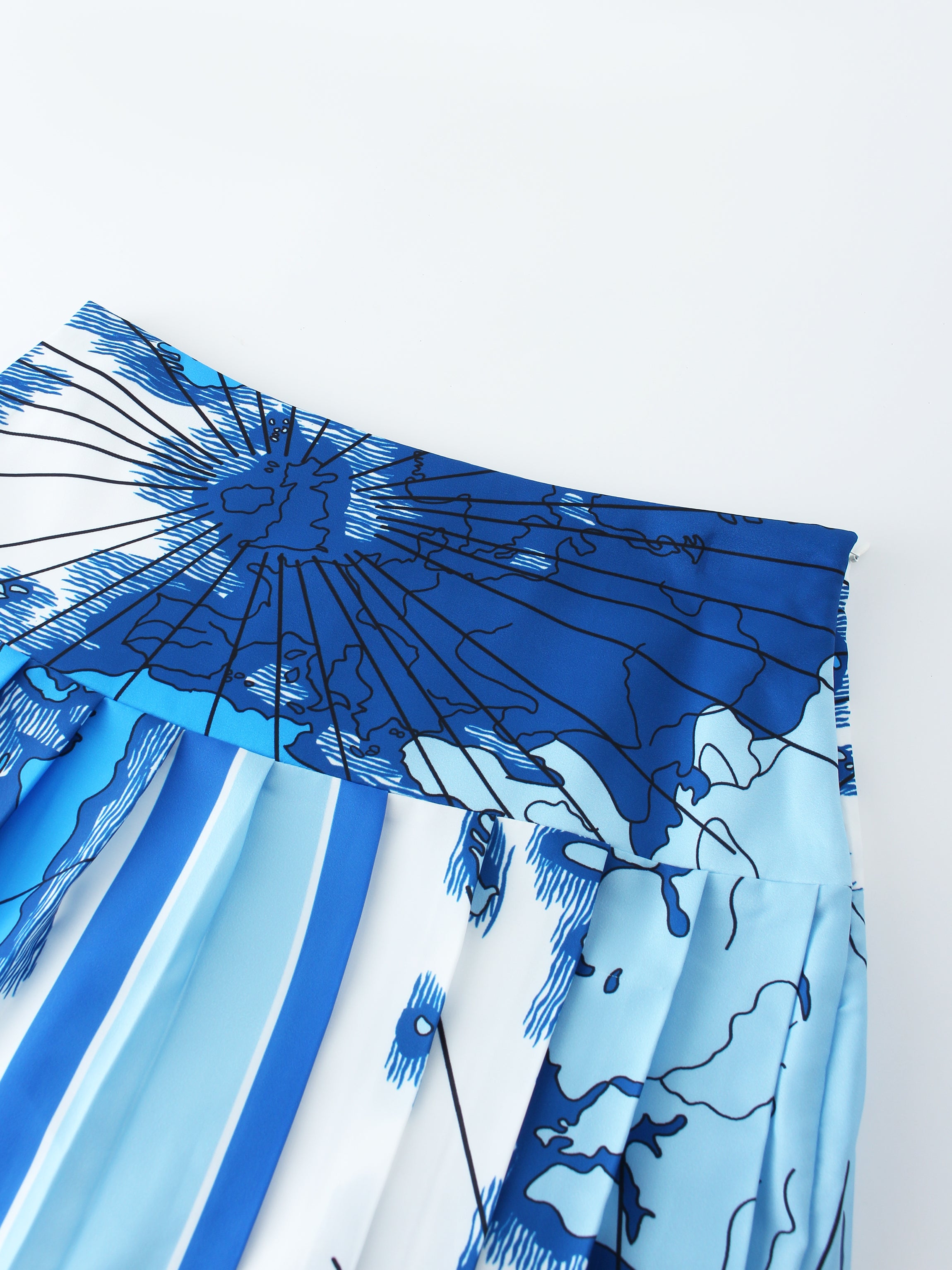 GEOGRAPHIC SKIRT-BLUE/WHITE