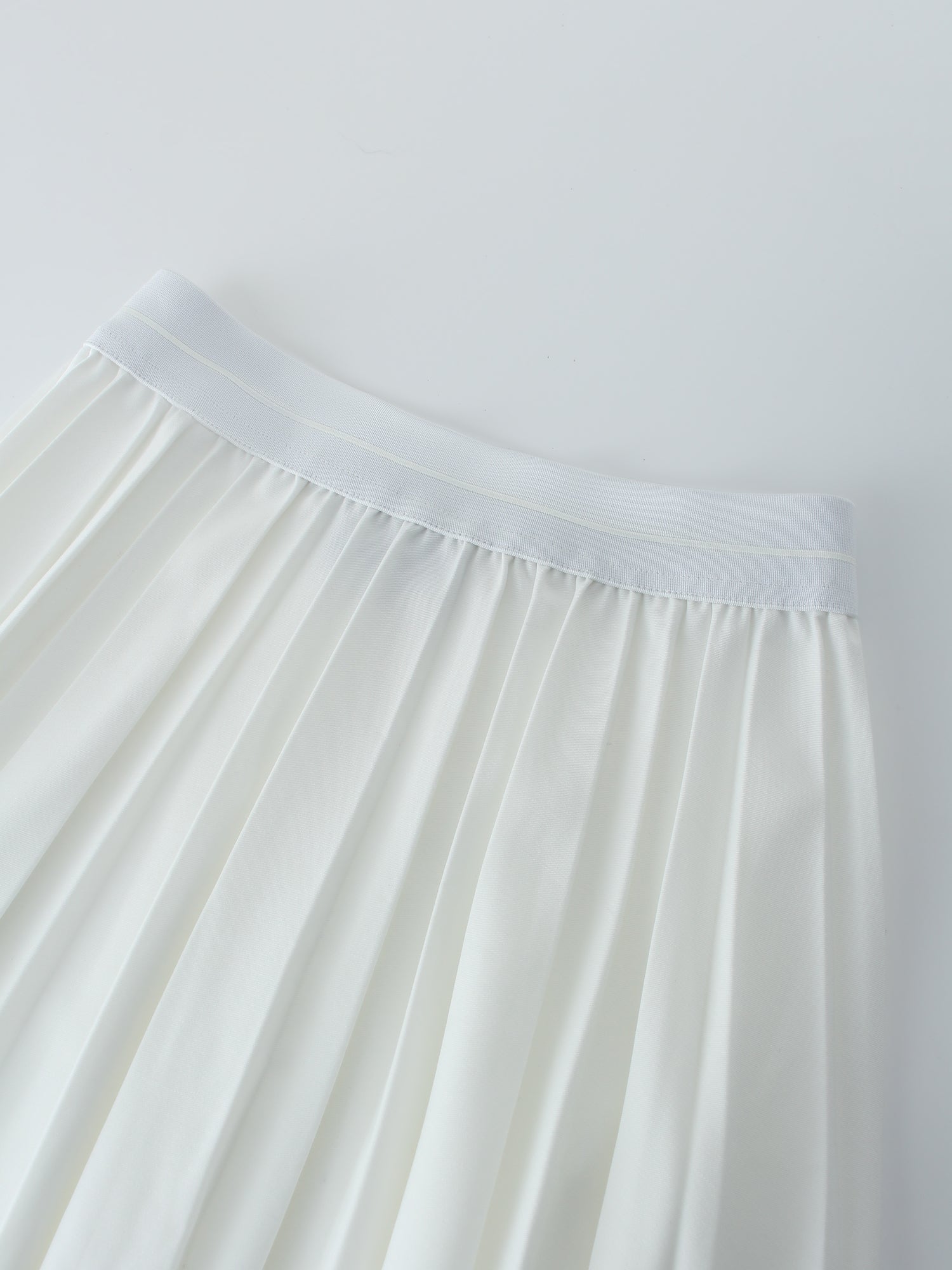 PLEATED SKIRT 37&quot;-PURE WHITE