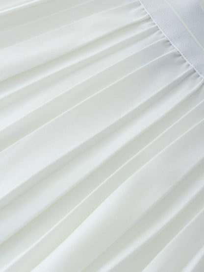 PLEATED SKIRT 37"-PURE WHITE