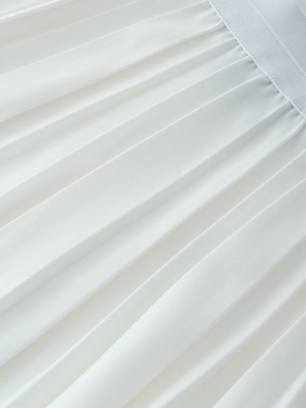 PLEATED SKIRT 37"-PURE WHITE