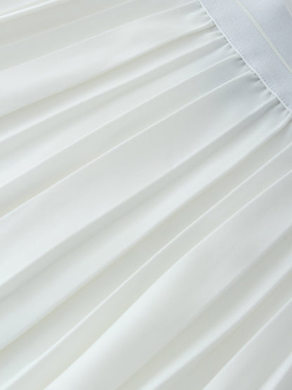 PLEATED SKIRT 26"-PURE WHITE