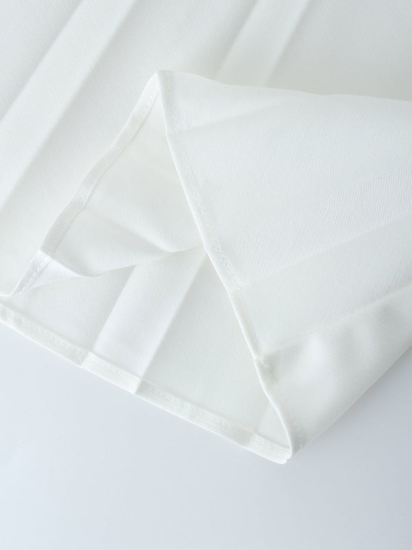 PLEATED SKIRT 24"-WHITE