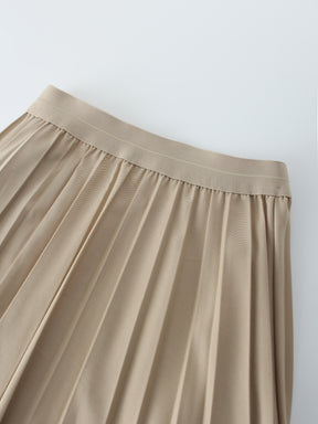 Pleated Skirt 37"-Medium Tan