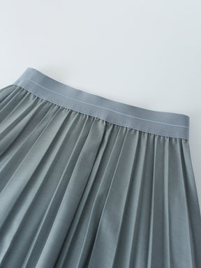 Pleated Skirt 37"-Slate Blue