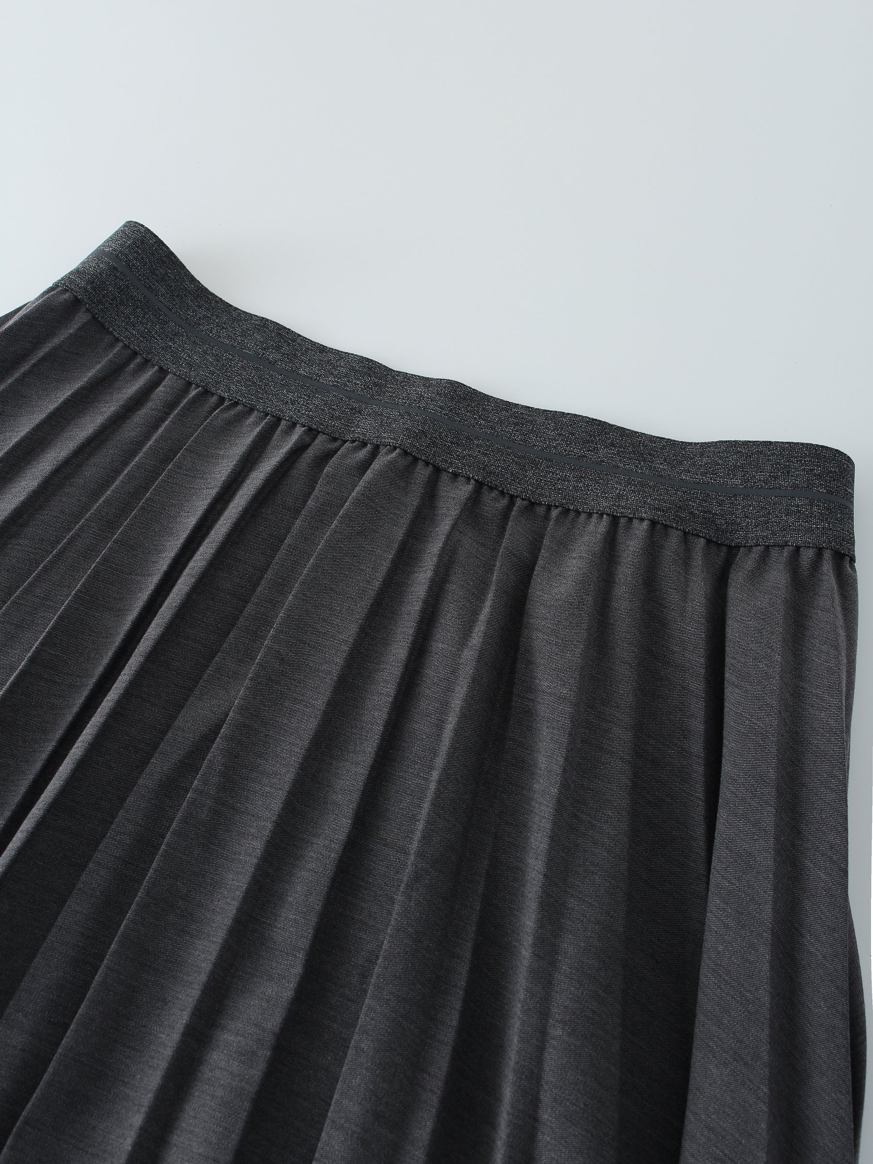 Pleated Skirt 37"-Black Denim