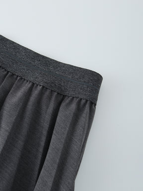 Pleated Skirt 37"-Black Denim
