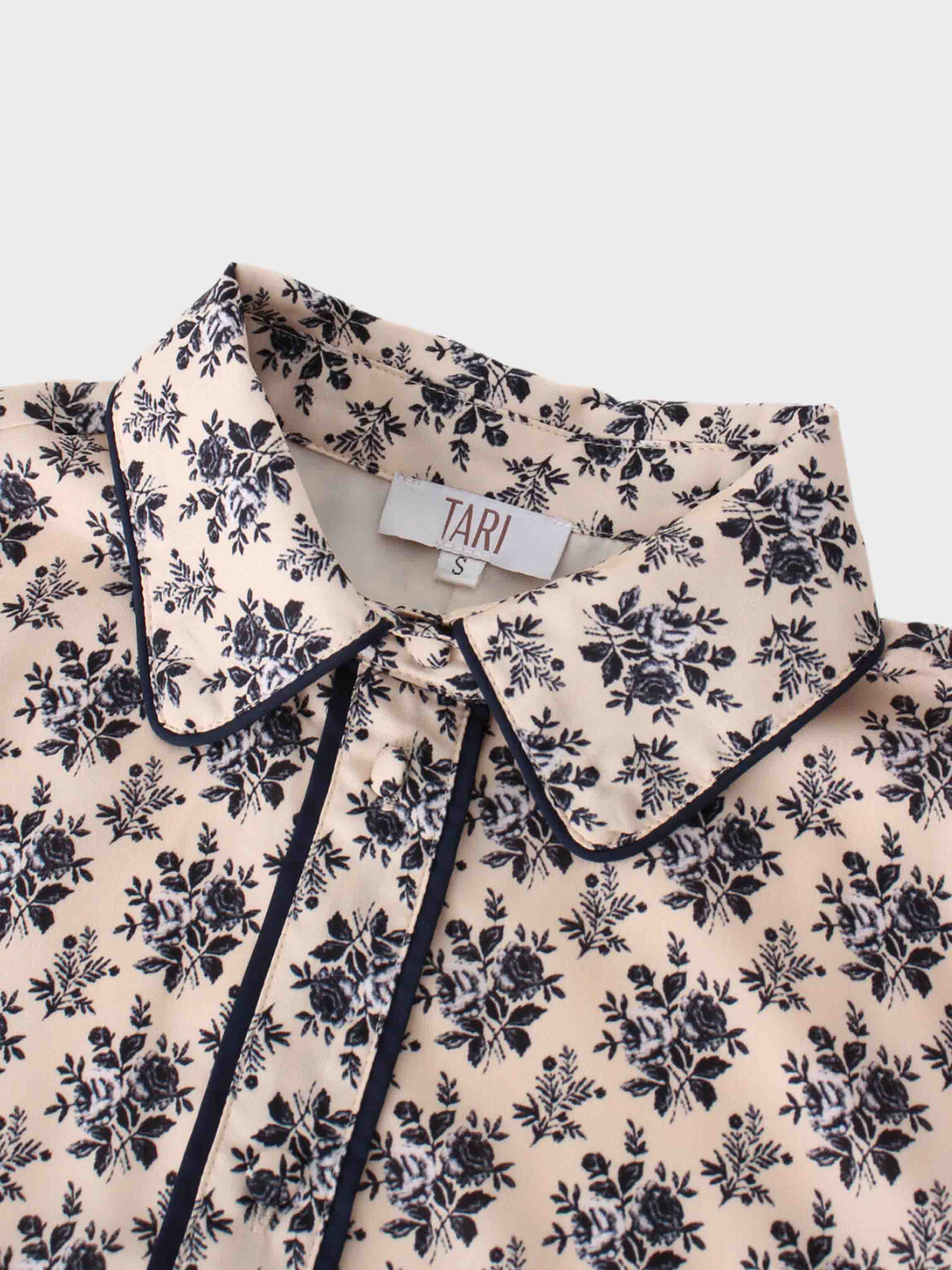 Piped Detail Dress-Floral