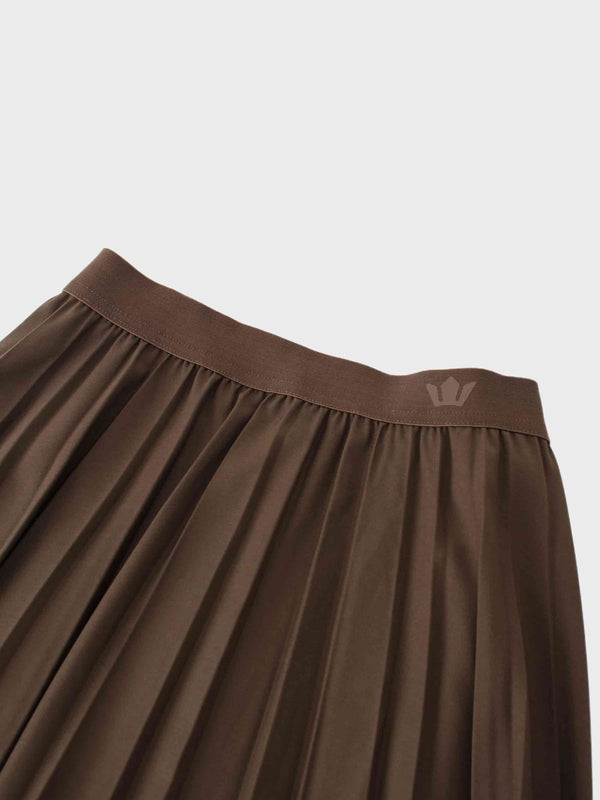 Pleated Skirt 35"-Brown