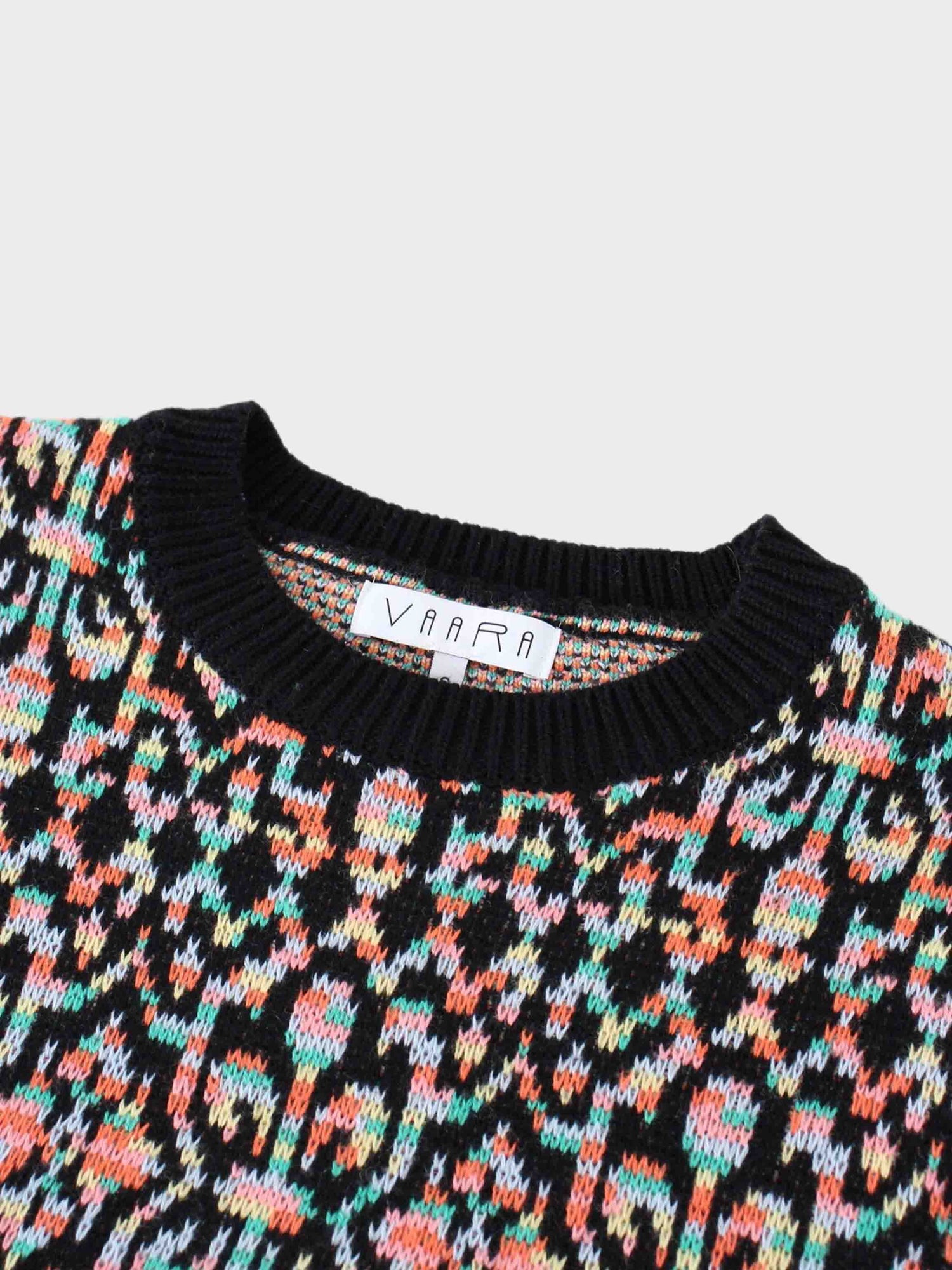 Mosaic Print Sweater-Black