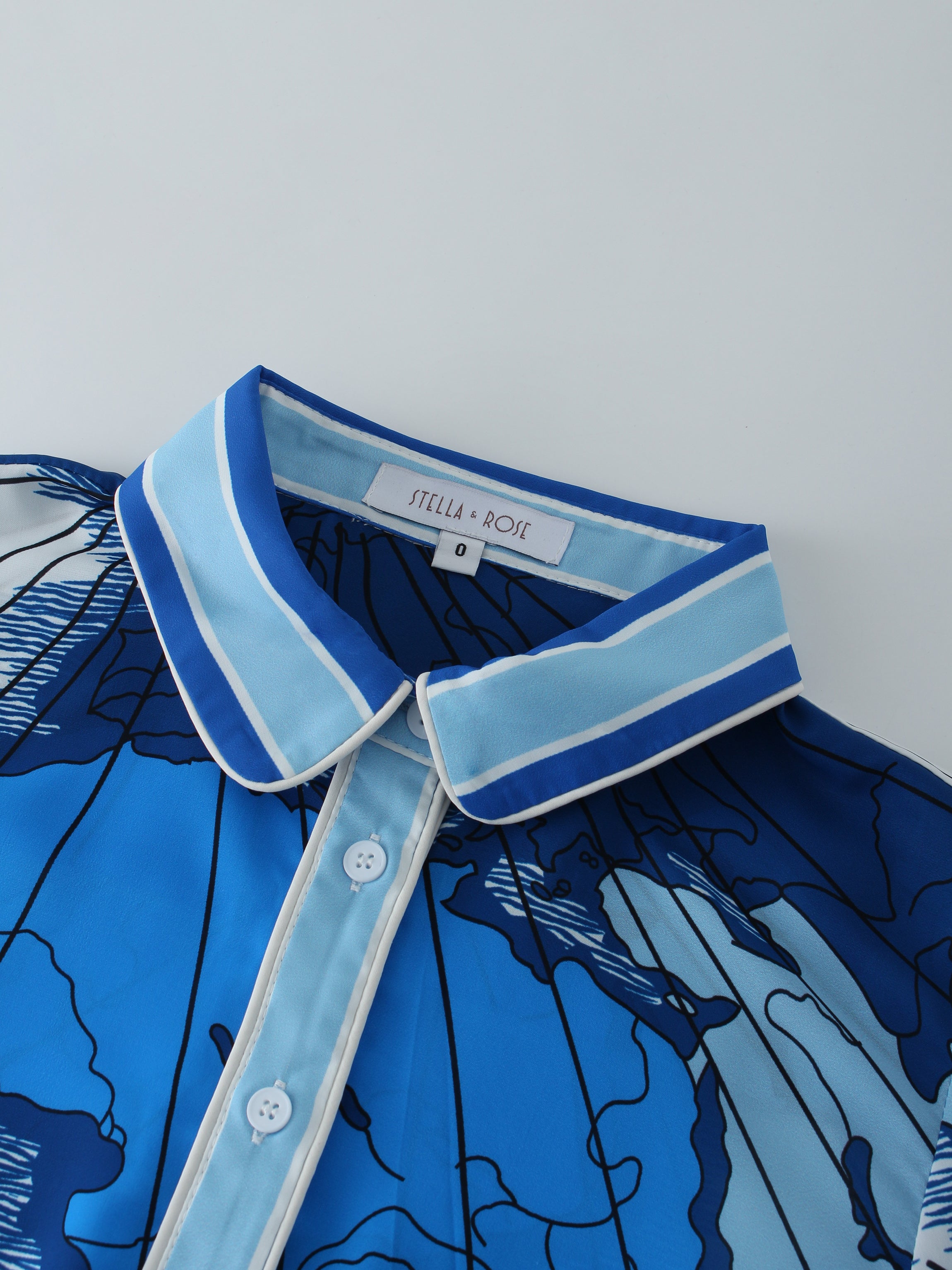 GEOGRAPHIC BLOUSE-BLUE/WHITE