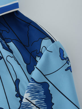 GEOGRAPHIC BLOUSE-BLUE/WHITE