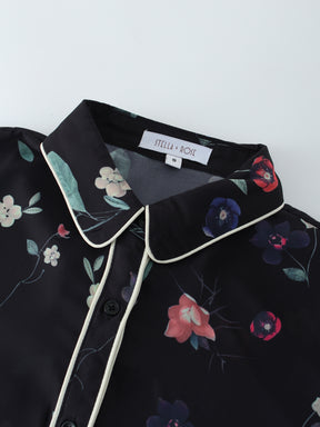 PIPED BLOUSE-FLORAL