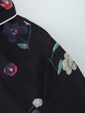 PIPED BLOUSE-FLORAL