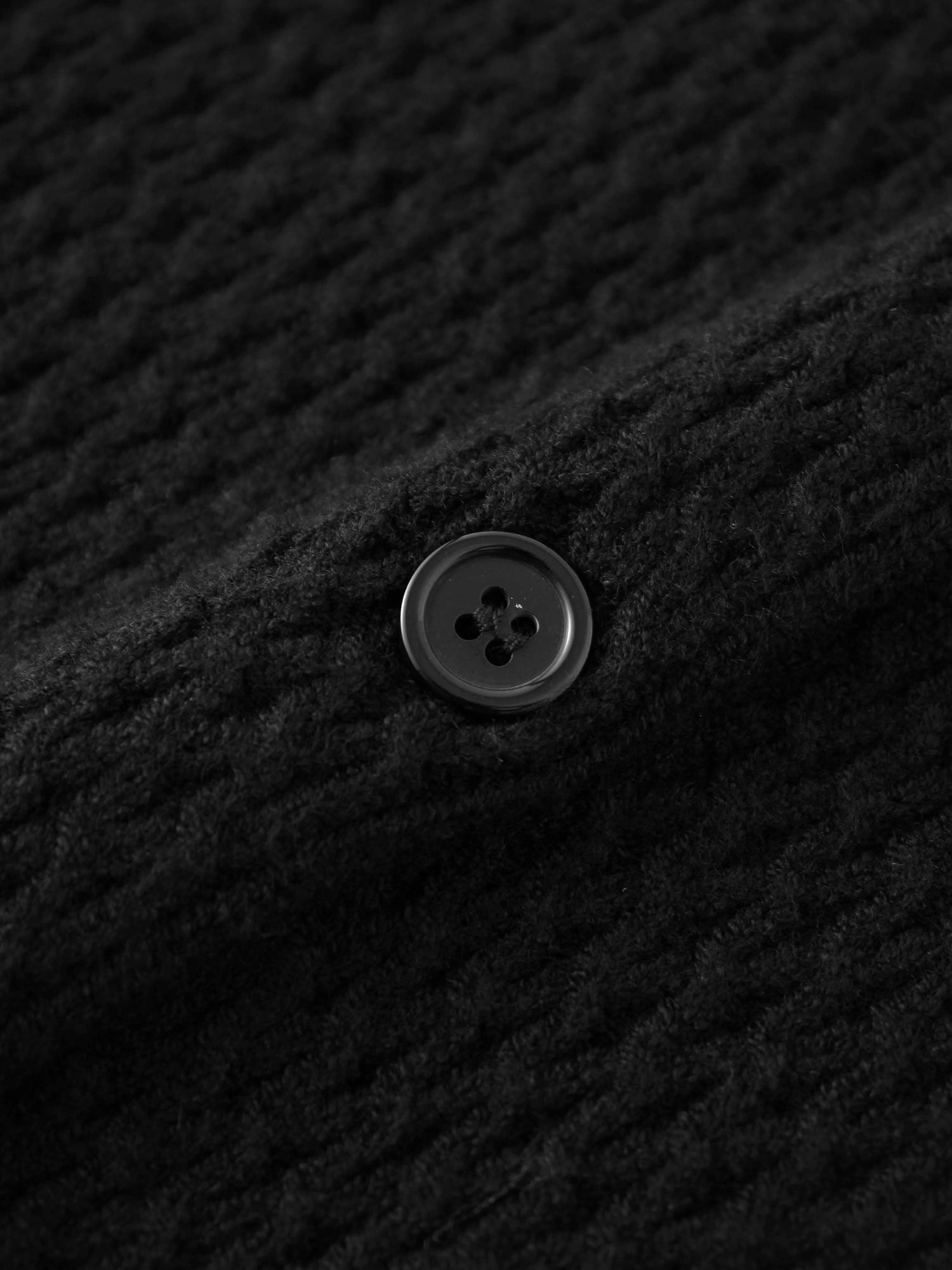 Textured Crew Cardigan-Black