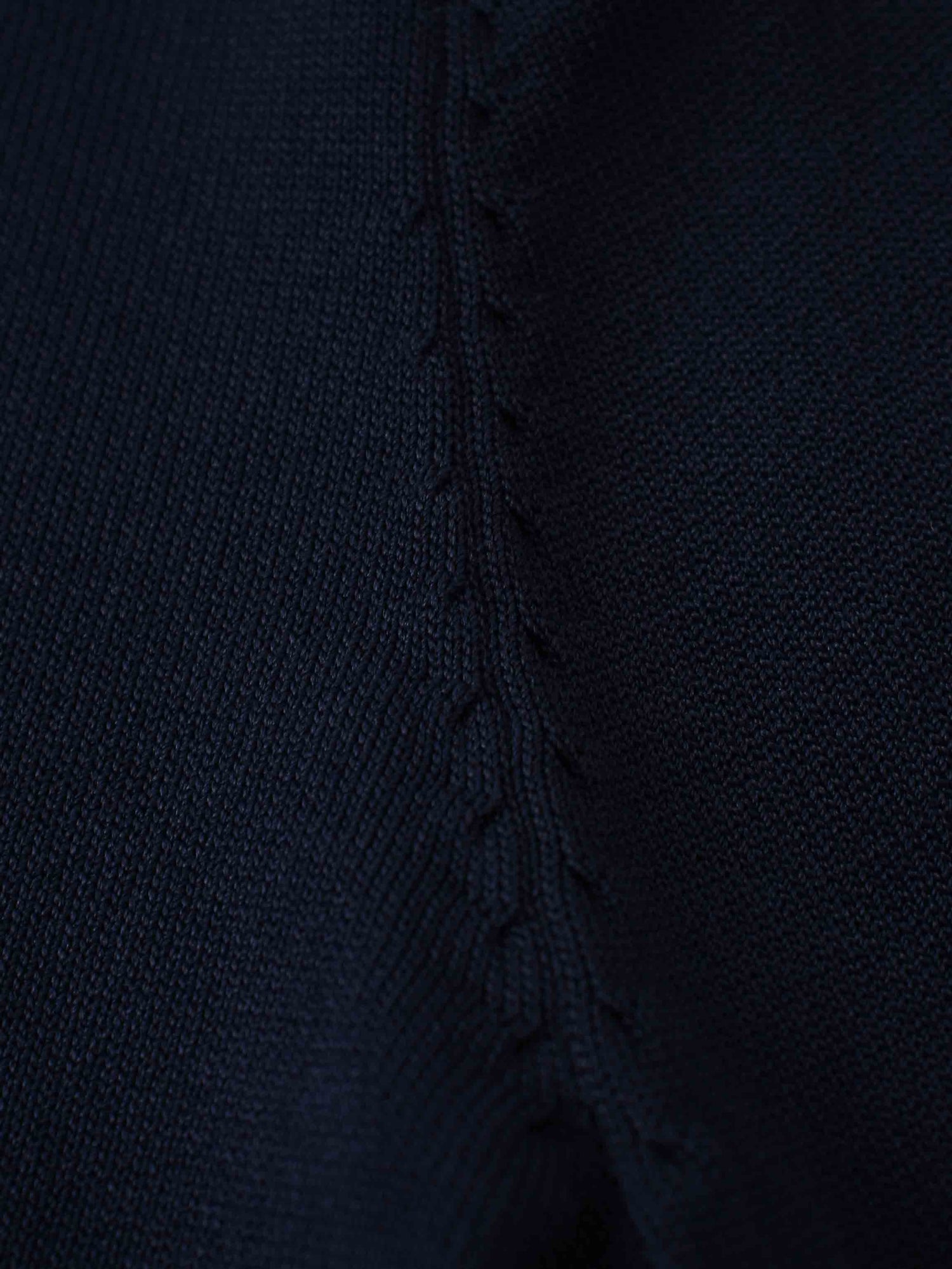 Pearl Button Collar Sweater-Navy/Cream