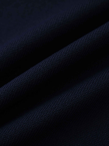 Jewel Button Collar Sweater-Navy/Cream