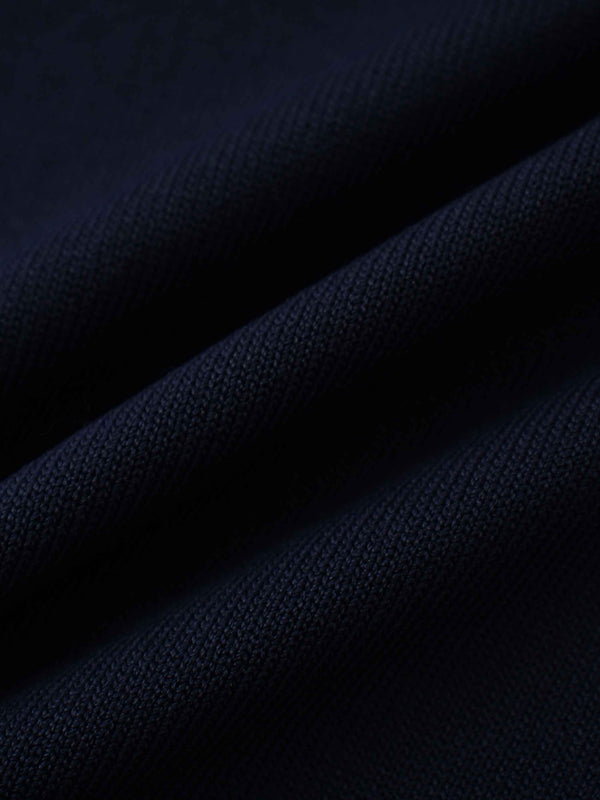 Jewel Button Collar Sweater-Navy/Cream