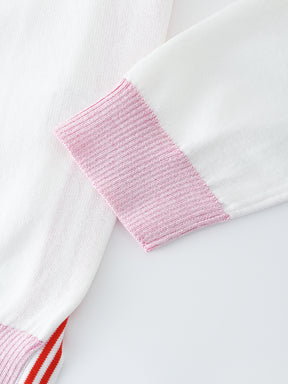Jersey con estampado lateral - Blanco/Rosa