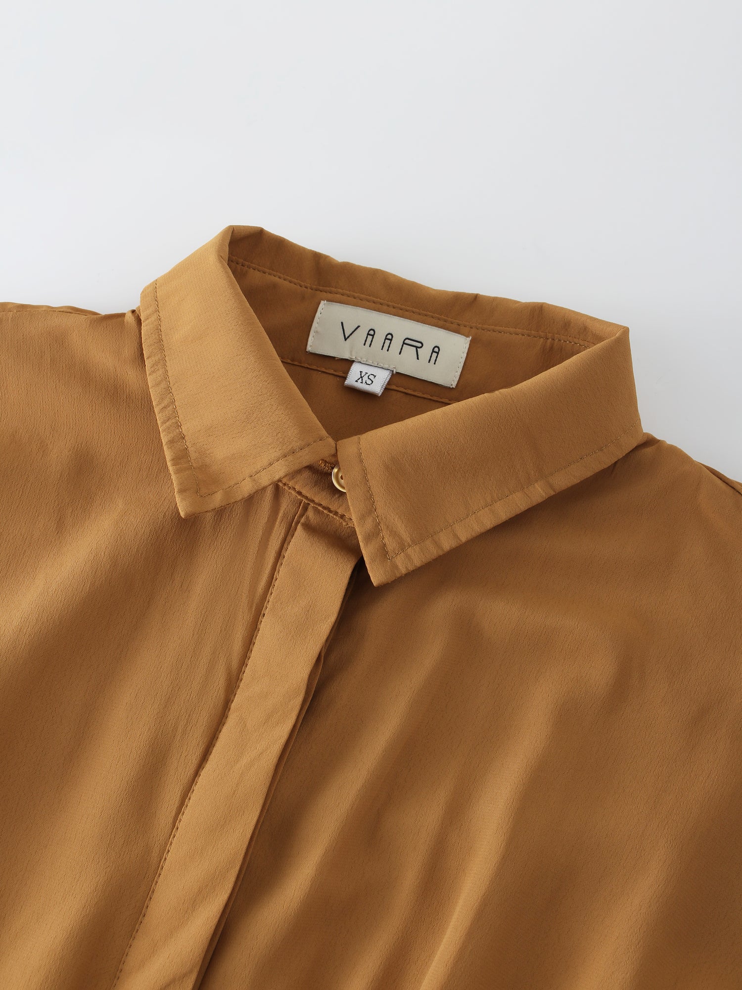 ELASTIC WAIST SHIRTDRESS-CARAMEL