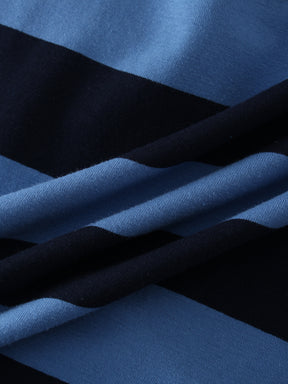 Dolman Rayas Escote V-Azul Claro/Azul Oscuro